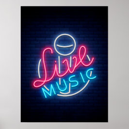 Poster Karaoke Neon Lighting Texto Curvo De Arte
