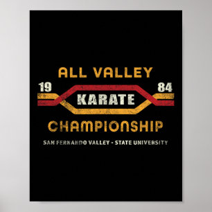Poster Karate All Valley 1984 Mens Mulheres Crianças Engr