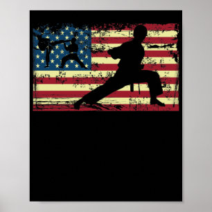 Poster Karate American Flag Artes Marciais