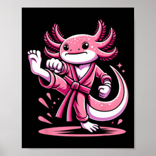 Poster Karate Axolotl Martial Arts Taekwondo Kickboxing F