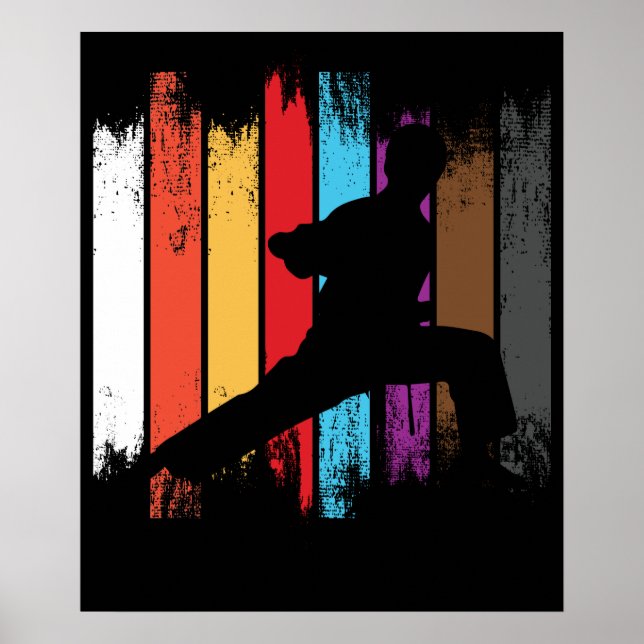 Poster Karate Belt Colors Silhouette (Frente)