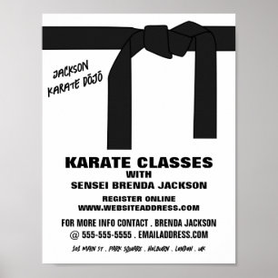 Poster Karate Belt, publicidade de classe Karate