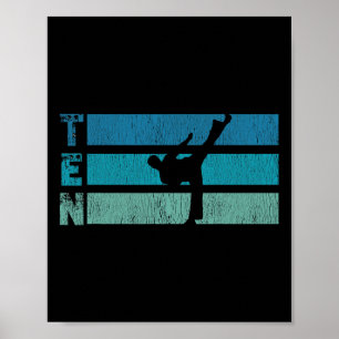 Poster Karate Birthday 10 Anos Taekwondo Boy 10th Bi