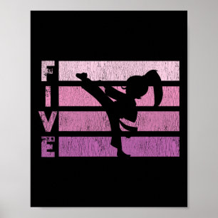 Poster Karate Birthday, 5 Anos Taekwondo Garota 5 Bir