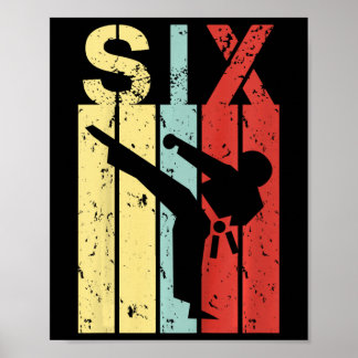 Poster Karate Birthday Boy 6 Aniversário K, 6 anos