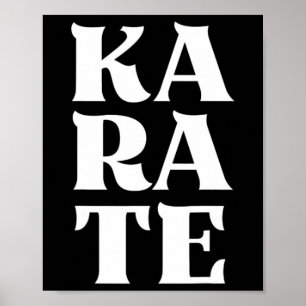 Poster Karate Bold Letters Japonês Arte Marcial Karateka