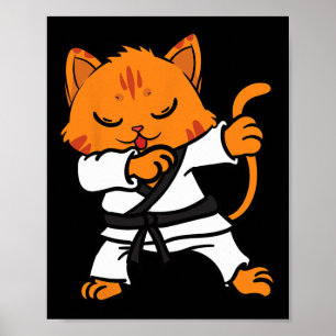 Poster Karate Cat Dab Dance Artes Marciais Dabbing Comt S
