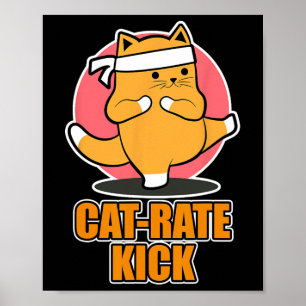 Poster Karate Cat Design Para Ventiladores Desportivos - 