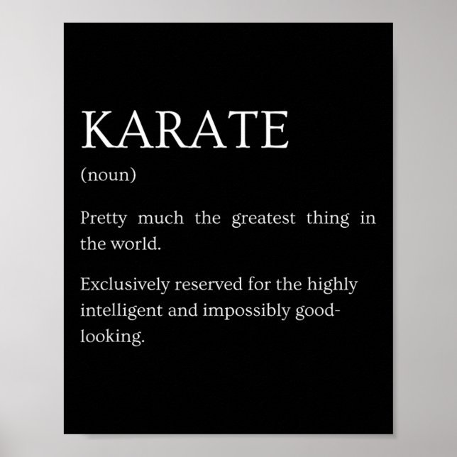 Poster Karate Definition - Funny Sarcastic Karate Explana (Frente)