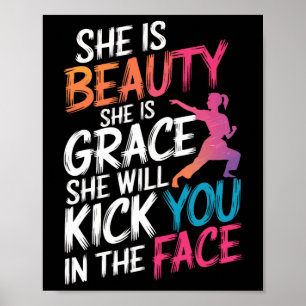 Poster Karate Ela É Bela Ela É Graça Ela Vai Te Chutar