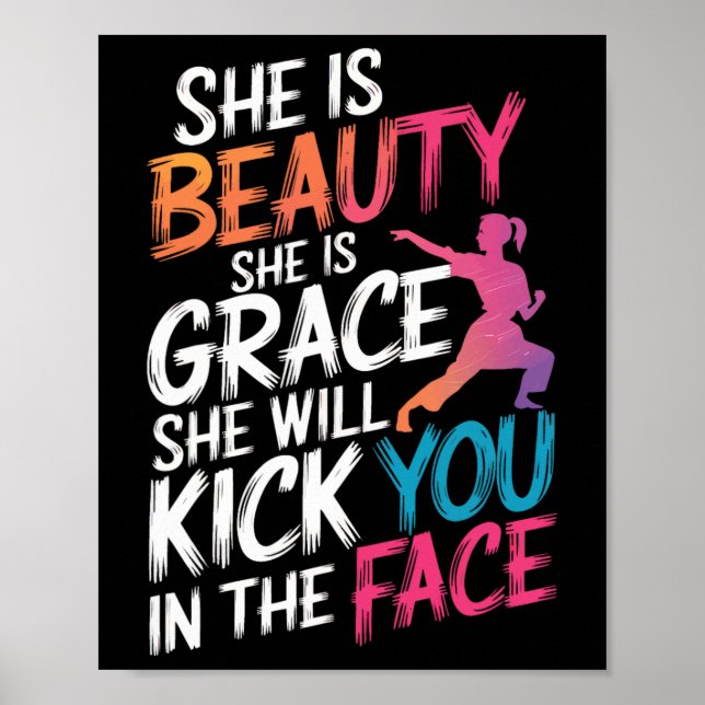 Poster Karate Ela É Bela Ela É Graça Ela Vai Te Chutar (Frente)