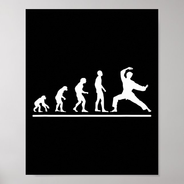 Poster Karate Evolution Karate Chop Men Funny Karateka  (Frente)