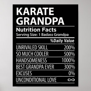 Poster Karate Grandpa Nutrição Fala Engraçado Karate Gran