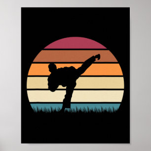 Poster Karate Jujitsu Martial Arts Retro Boys Men