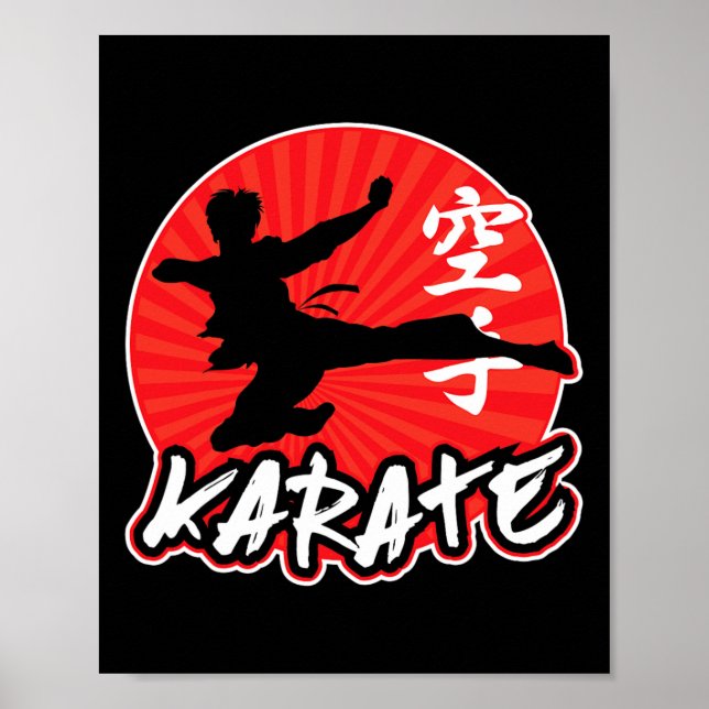 Poster Karate Jumping Side Kick Japonês (Frente)