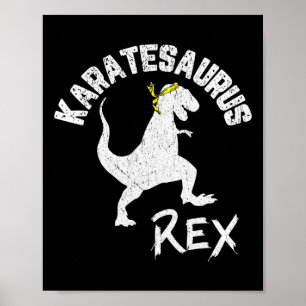 Poster Karate Karatesaurus Rex Dinossauro Engraçado Arte 