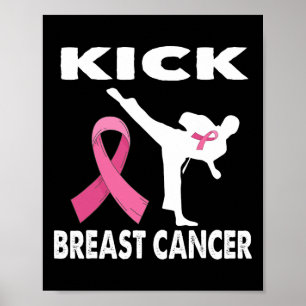 Poster Karate Kick Mama Consciência do Cancer Rosa 1