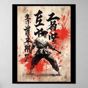 Poster Karate Kyokushin Caligrafia Japonesa Artes Marciai