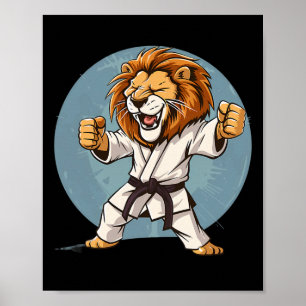 Poster Karate Lion Kickboxing Taekwondo Jiu-jitsu Mma Mar