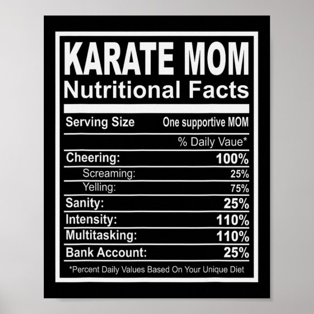 Poster Karate Mãe Fatos Nutricionais (Frente)