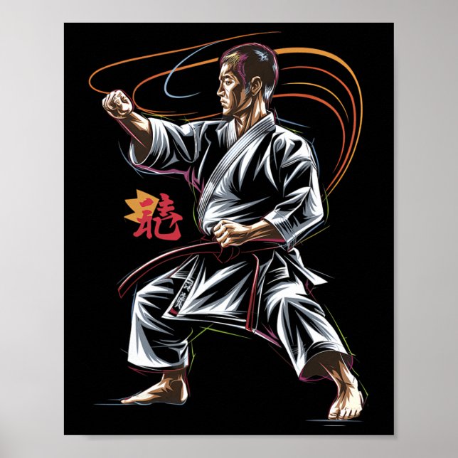 Poster Karate Master Em Ação Para Ventiladores De Artes M (Frente)