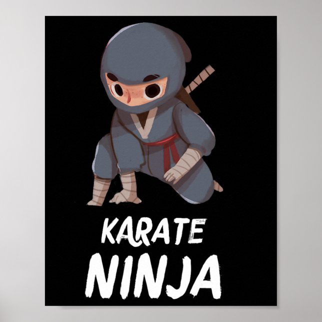 Poster Karate Ninja Boy Engraçado Artes Marciais Esportiv (Frente)