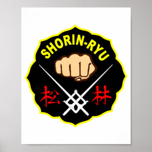 Poster Karate Shorin Ryu Estilo Matsubayashi Kanji Frente
