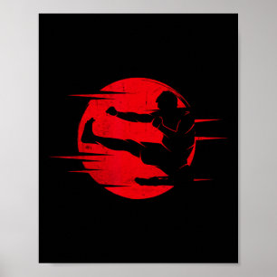 Poster Karate Sombra Judo Artes Marciais Japão Kung Fu Ta