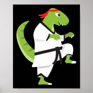 Poster Karate T-rex Legal no Dia das Bruxas do Dinossauro