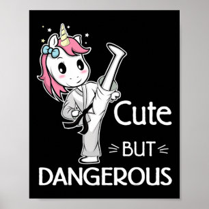 Poster Karate Taekwondo Unicorn, Bonito Mas Perigoso