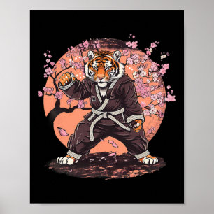 Poster Karate Tigre Flores Sakura Taekwondo Jiu-jitsu Ju