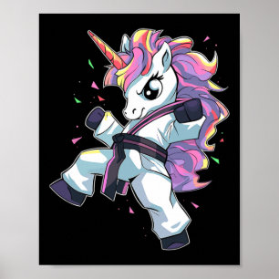 Poster Karate Unicorn Girl Marts Taekwondo Kickbox