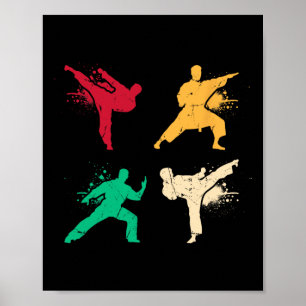 Poster Karate Vintage Arts Marciais Crianças Adulto de Co