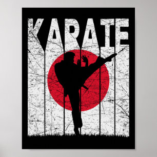 Poster Karate Vintage Arts Marciais Retro Karate Japonês