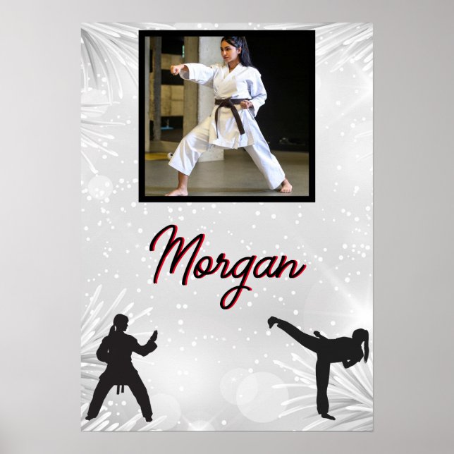 Poster Karate Winter Wonder Personalised Photo & Name (Frente)