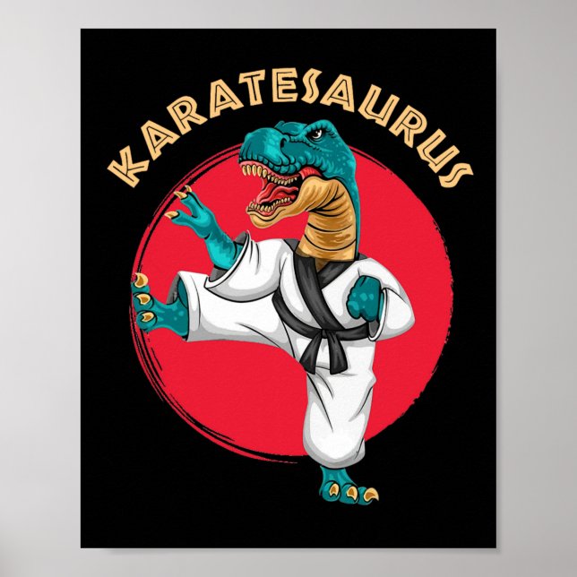 Poster Karatesaurus Funny Karate Dinossaur (Frente)