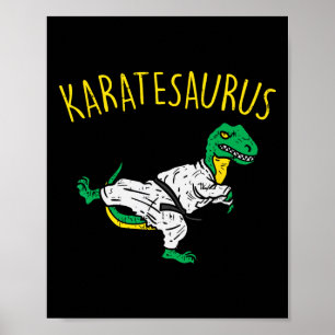 Poster Karatesaurus Trex Karatê Dinossauro Engraçado Arte