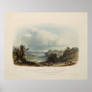 Poster Karl Bodmer: Vista do Delaware perto de Bordentown
