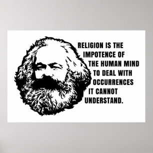 Poster Karl Marx Cita Sobre Religião