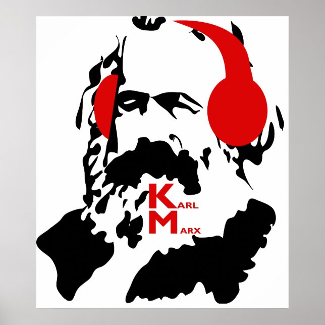PÓSTER KARL MARX COM FONES DE OUVIDO (Frente)