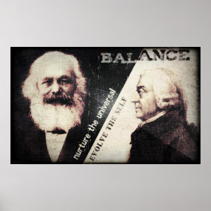 Poster Karl Marx e Adam Smith, a dúzia de