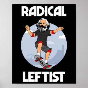 Poster Karl Marx Skateboarding Radical de Esquerda Divert