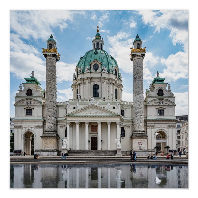 Póster Karlskirche em Viena, Áustria (Frente)