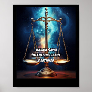 Poster Karma Diz Que Intenções Fazem Destinos. Adesivo