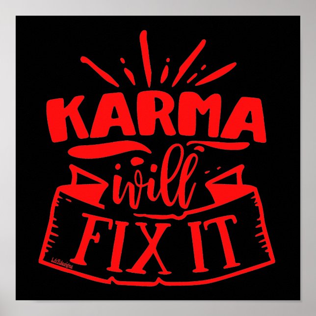 Poster KARMA IRÁ CORRIGIR O humor sarcástico engraçado (Frente)