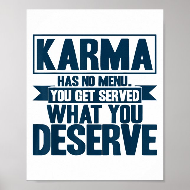 Poster Karma Karma Não Tem Menu Inspiração Dizendo (Frente)