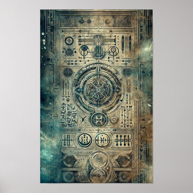 Poster Karte zur versunkenen Stadt Atlantis (Frente)