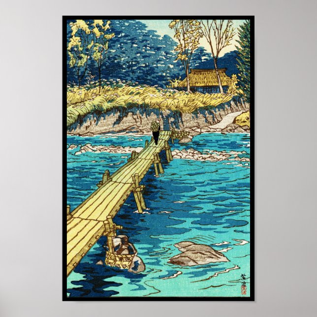 Poster Kasamatsu Shiro Musashi Arashiyama shin hanga (Frente)