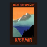 Poster Kashmir Vintage Art Deco India Viagem de Turismo<br><div class="desc">Esta é uma impressão de reforço digital de um antigo 1910-1959 Art Deco Lithograph de Caxemira para o turismo de viagem dos Caminhos de Ferro da Índia.</div>