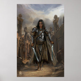 Poster Kat nas ruínas de uma cidade antiga